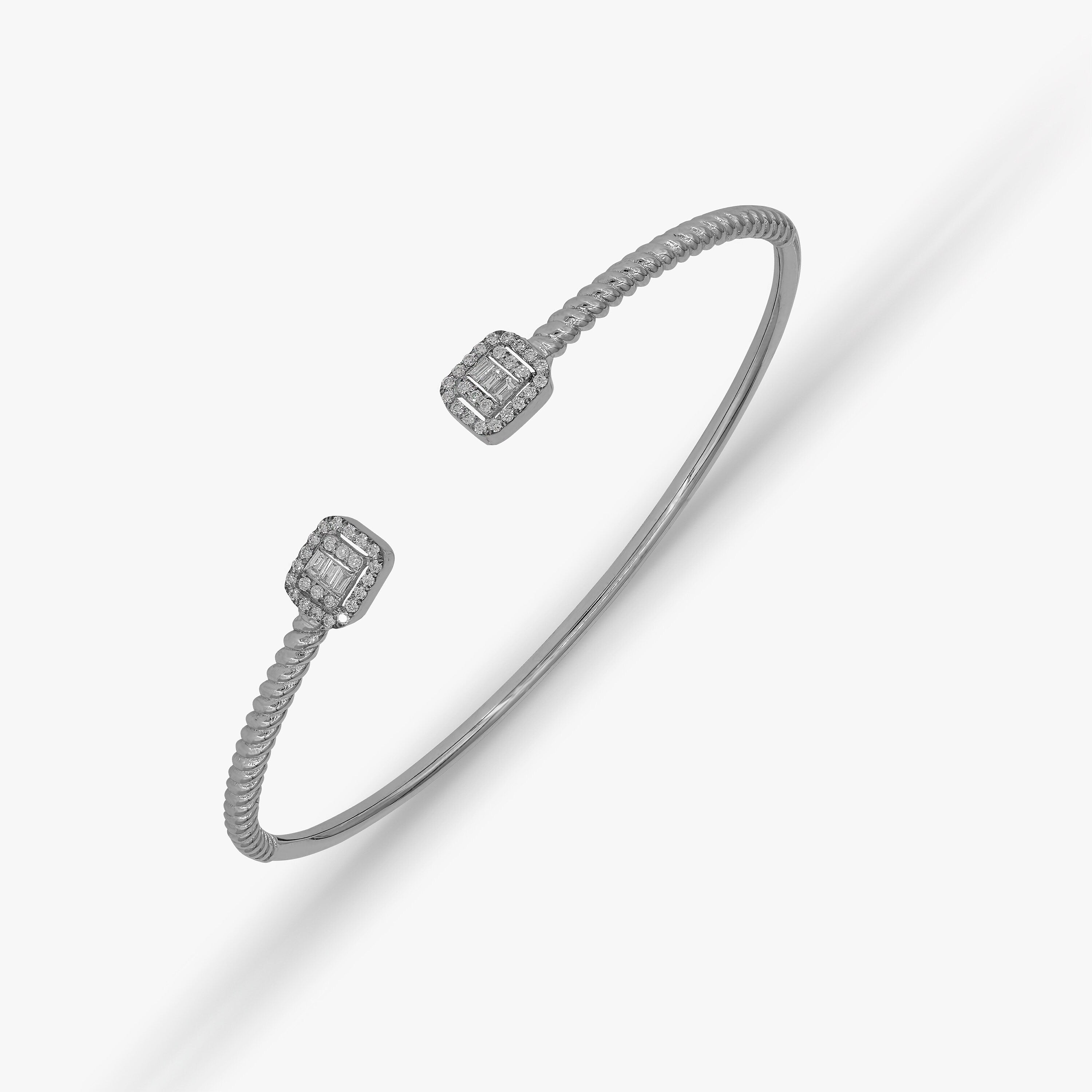 Diamond Open Cuff Bracelet in 14K Gold