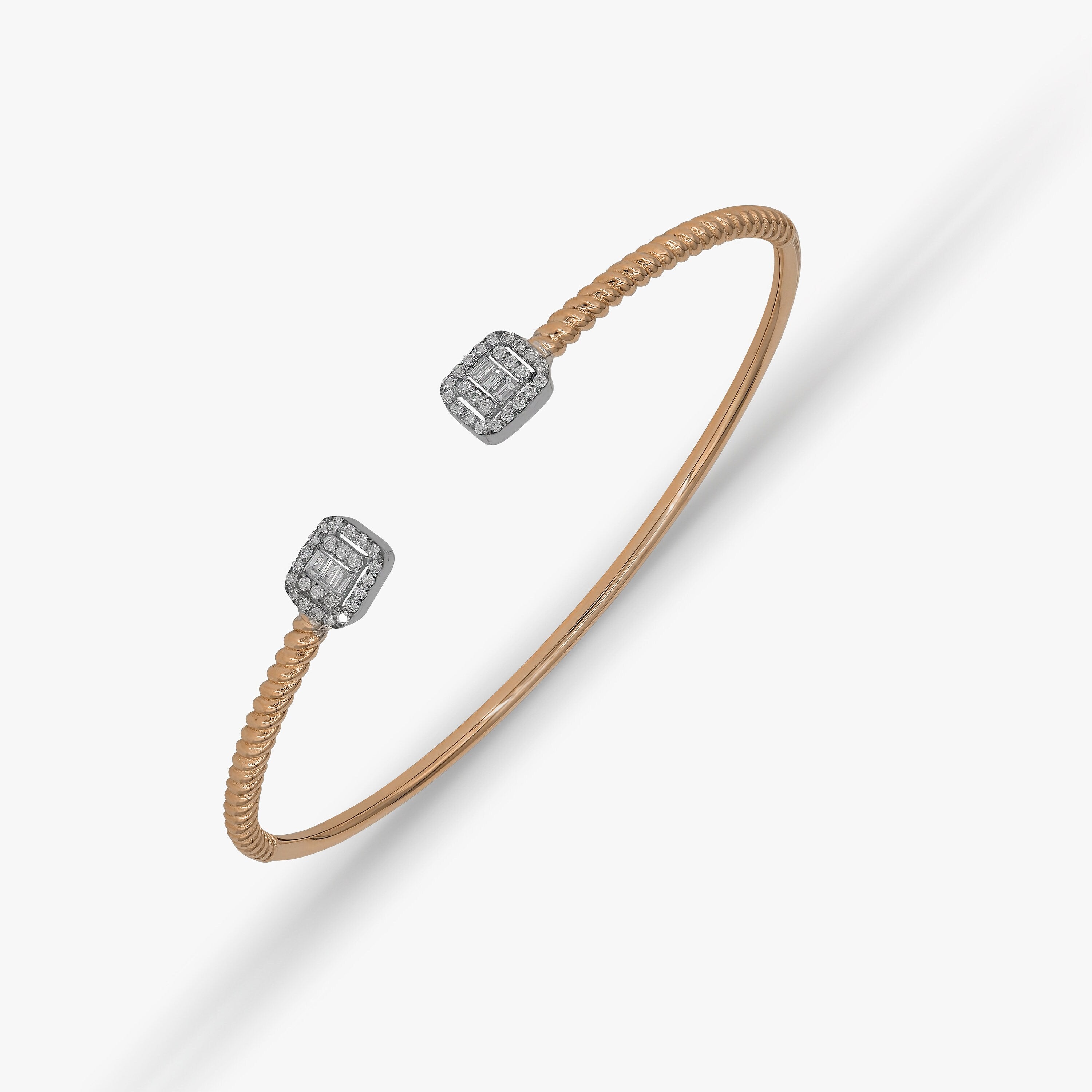 Diamond Open Cuff Bracelet in 14K Gold