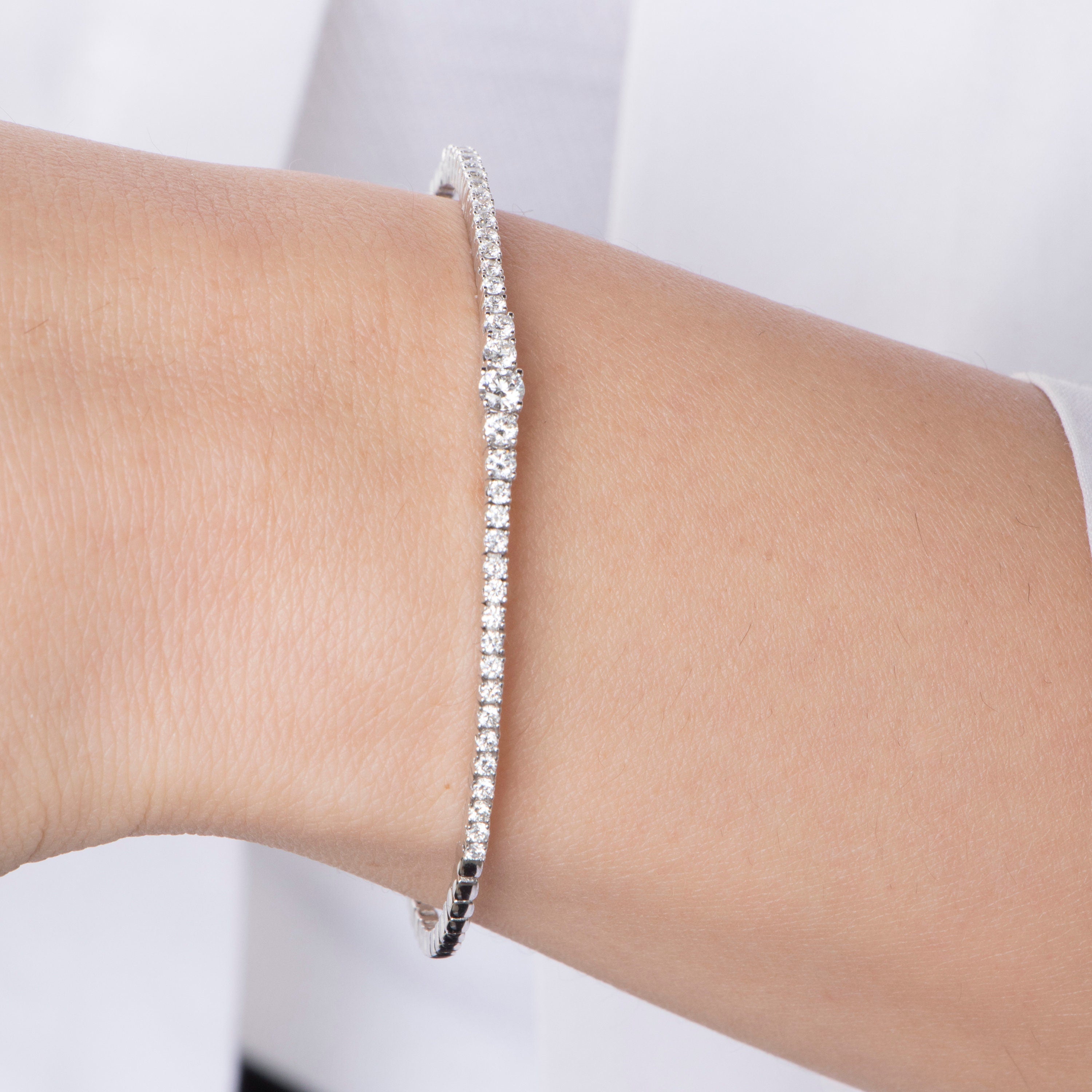 Graduated Diamond Bangle Available in 14K and 18K Gold