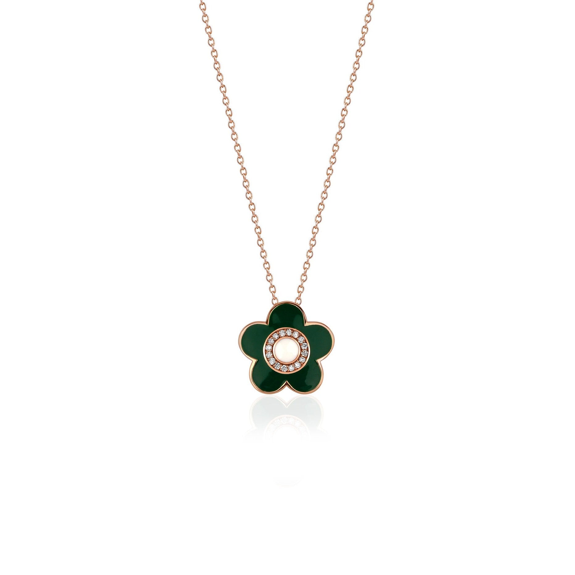 Authentic Diamond Flower Necklace in 14K/18K Gold