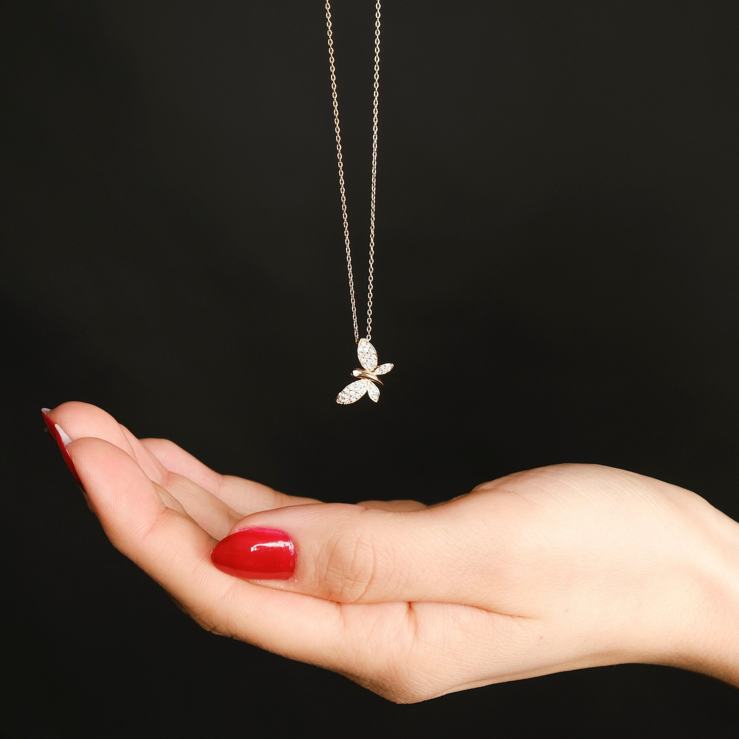 Diamond Dragonfly Necklace