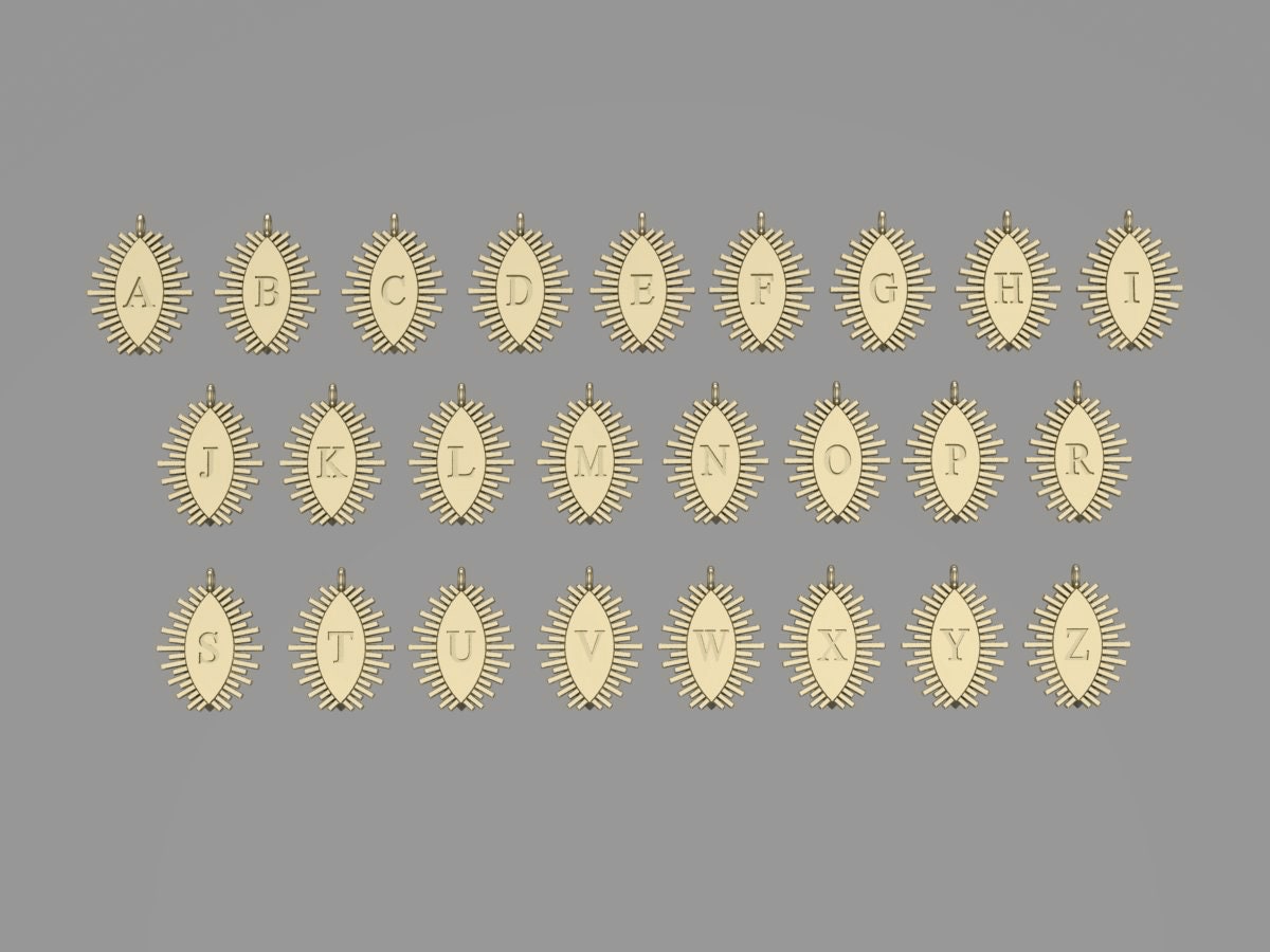 Mini Birthstone Eclipse Initial Necklace in 14K Gold