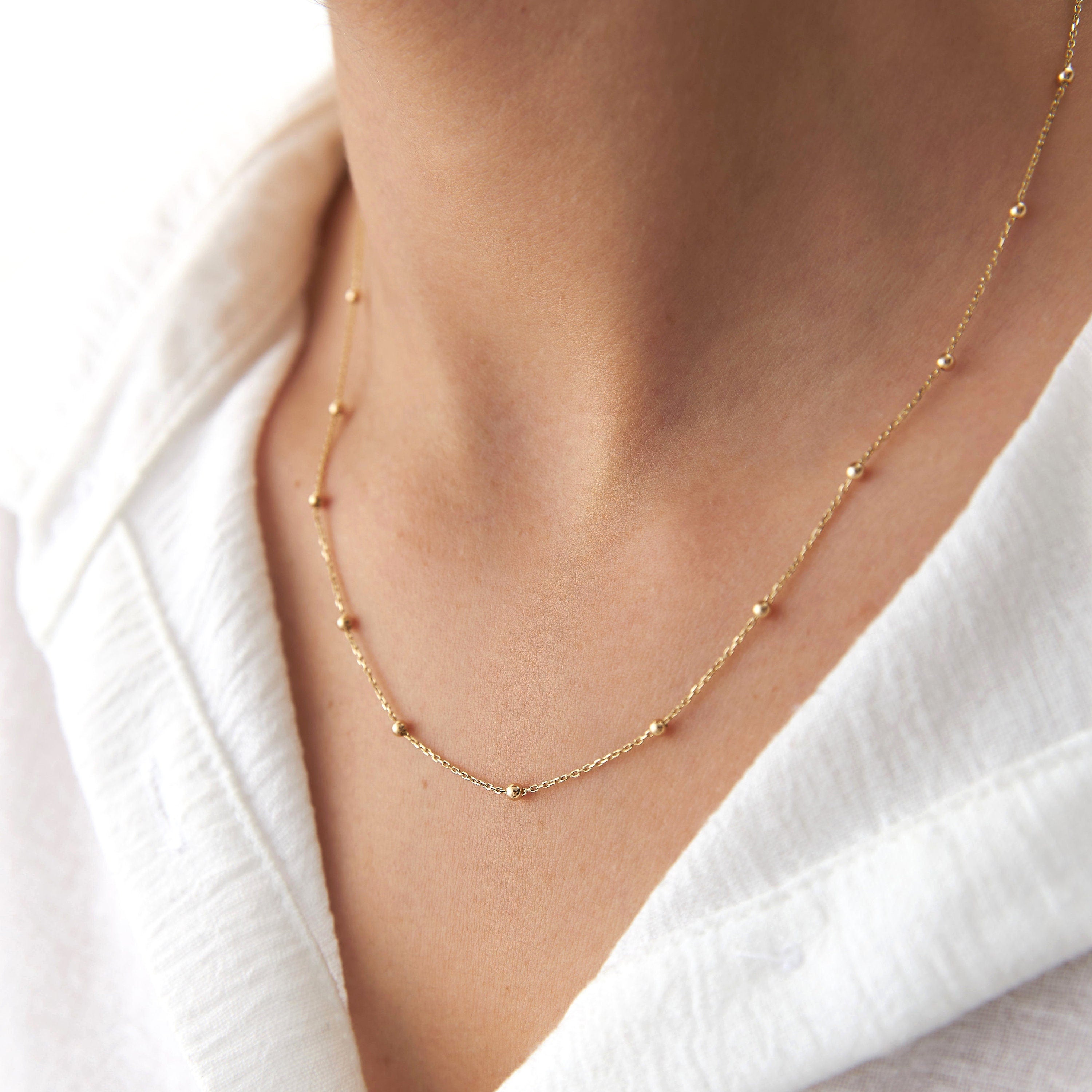 Satellite Chain Necklace in 14K Gold
