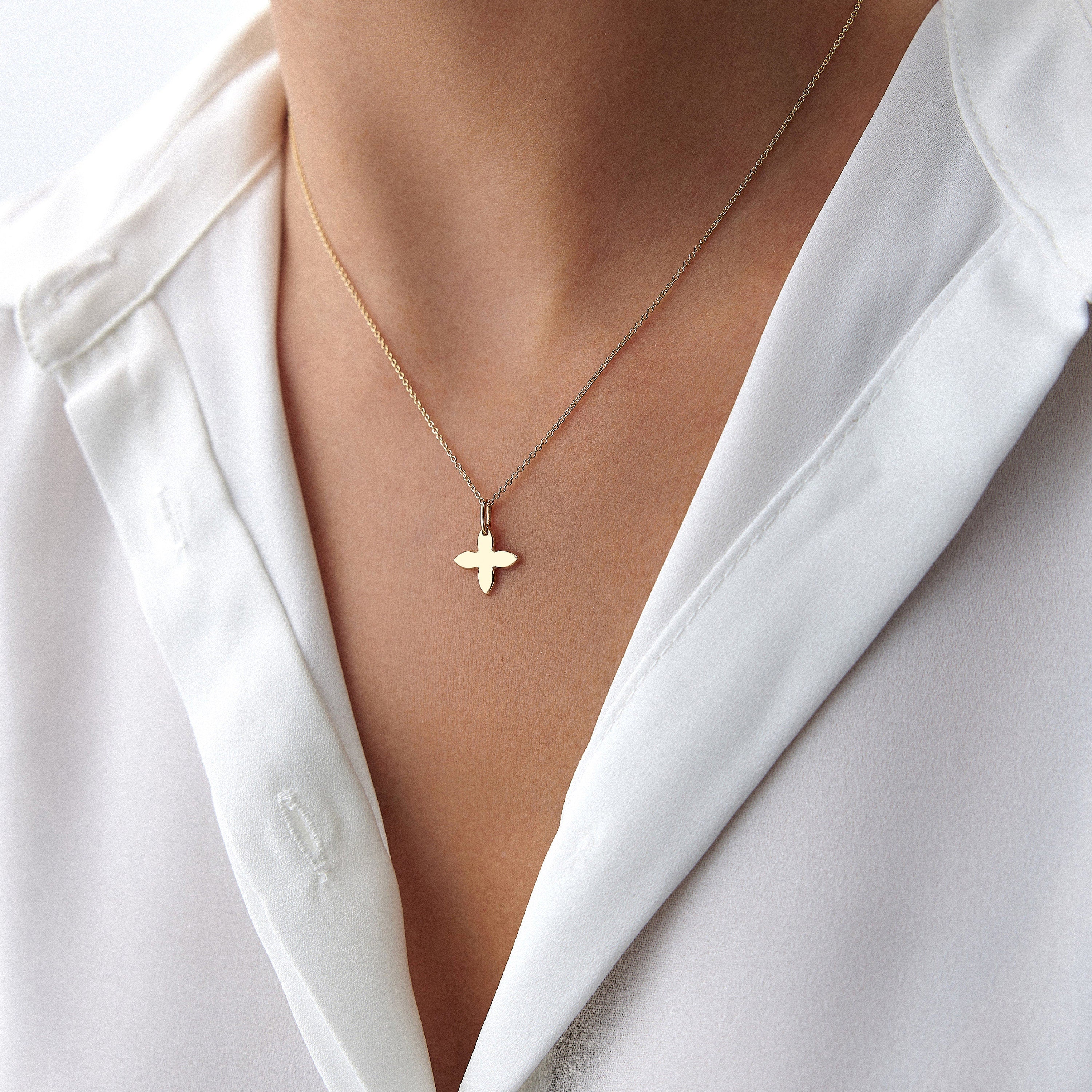 Clover Pendant Necklace Available in 14K and 18K Gold