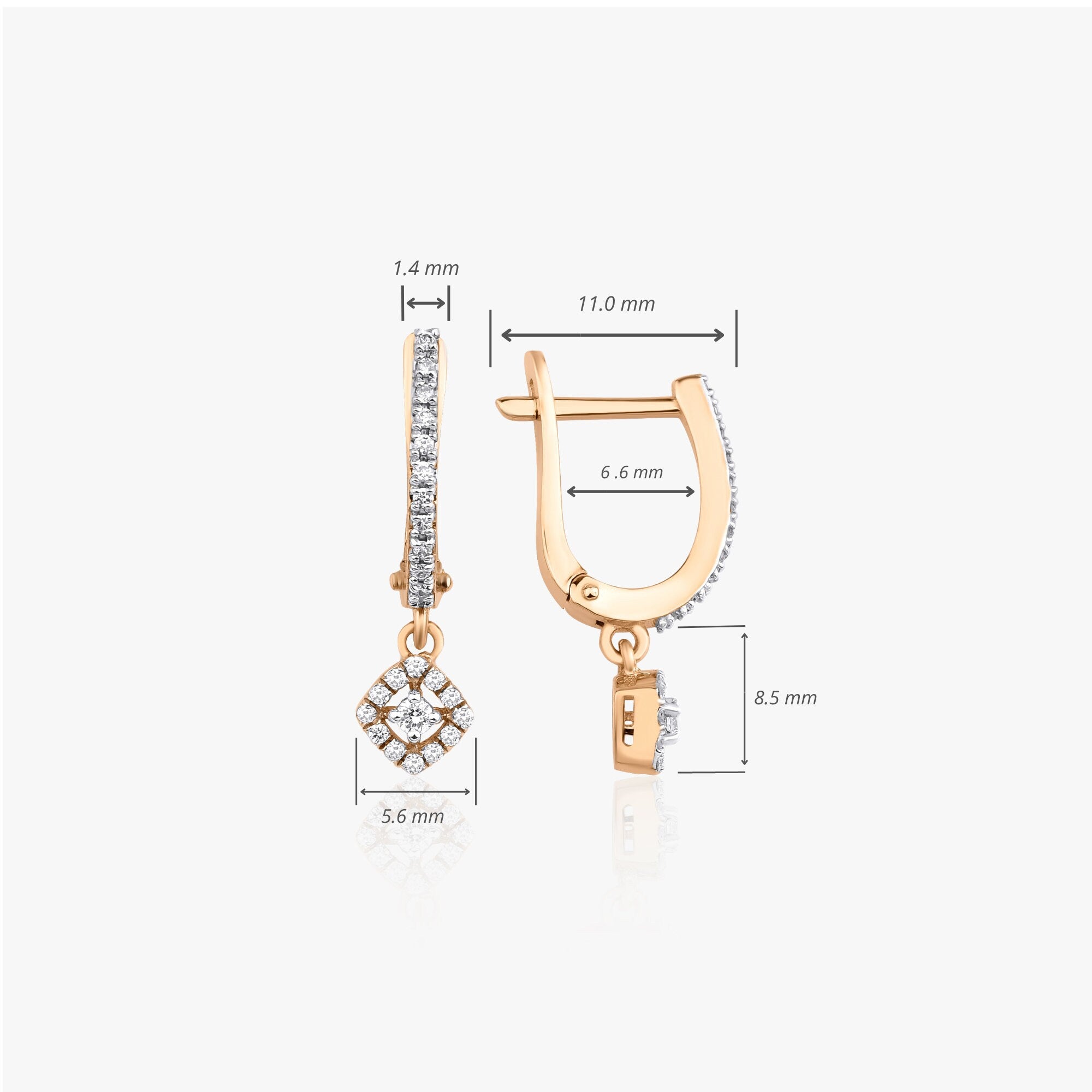 Diamond Dangle Earrings Available in 14K and 18K Gold