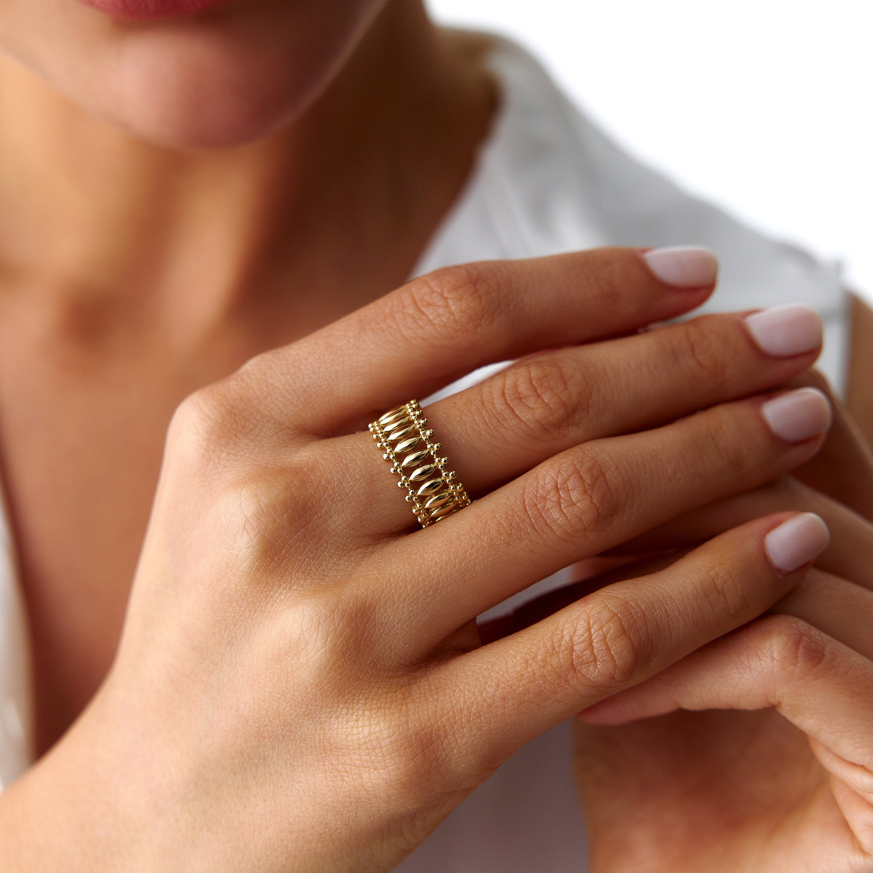 Bold Crown Ring in 14K Gold