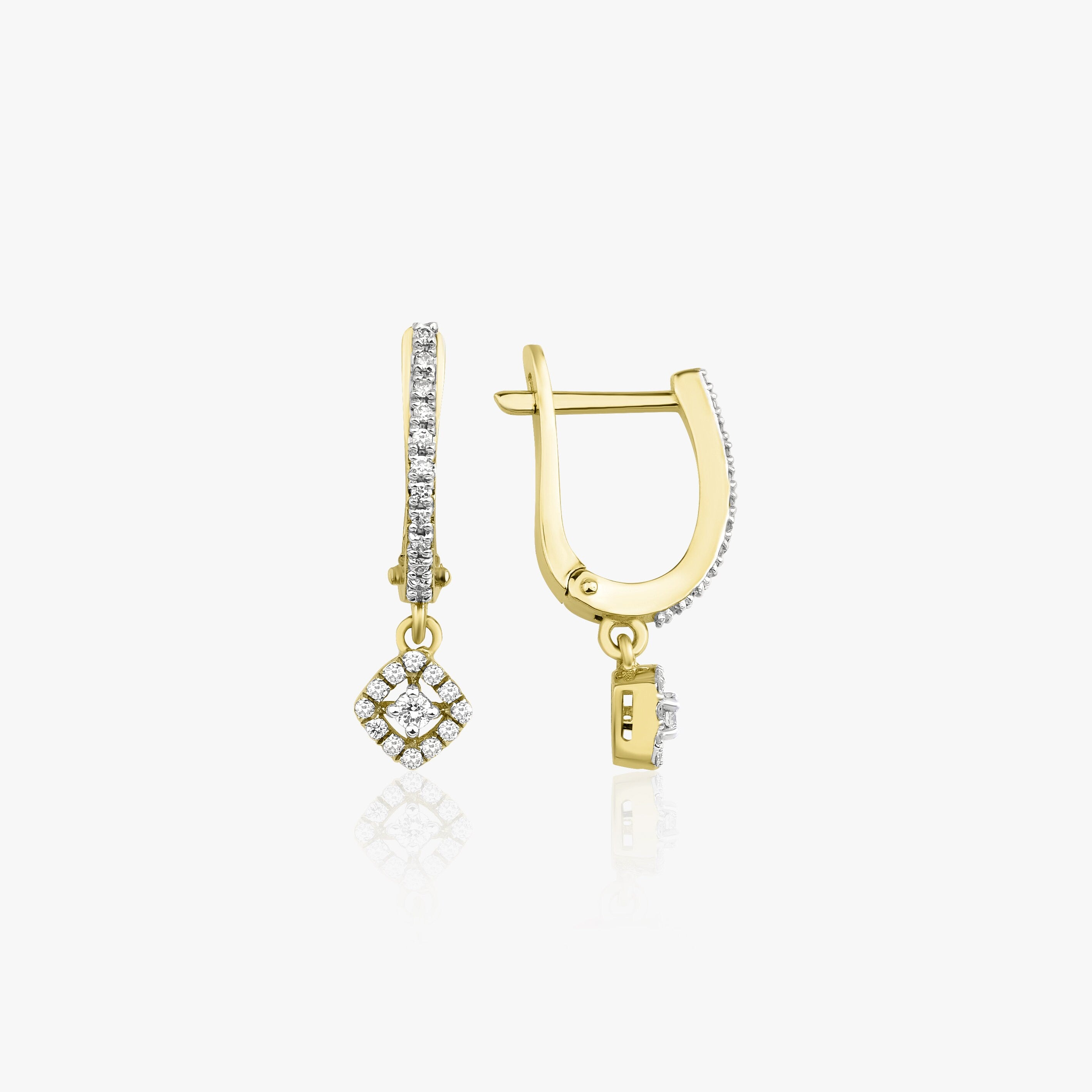 Diamond Dangle Earrings Available in 14K and 18K Gold