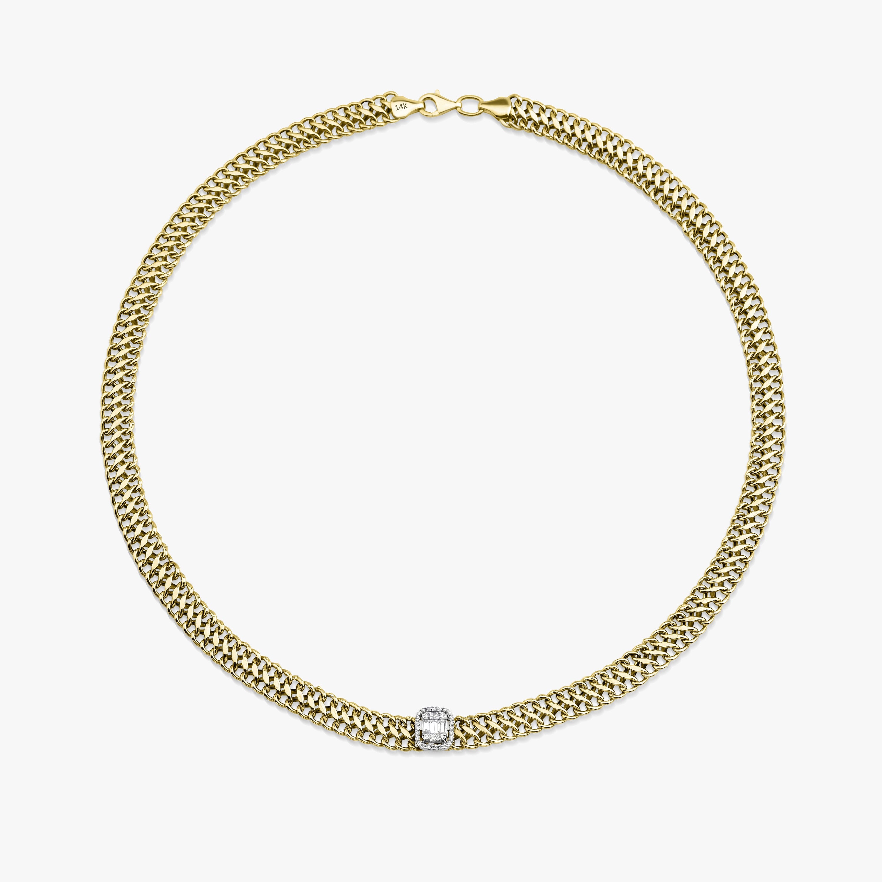 Diamond Choker Necklace in 14K Gold