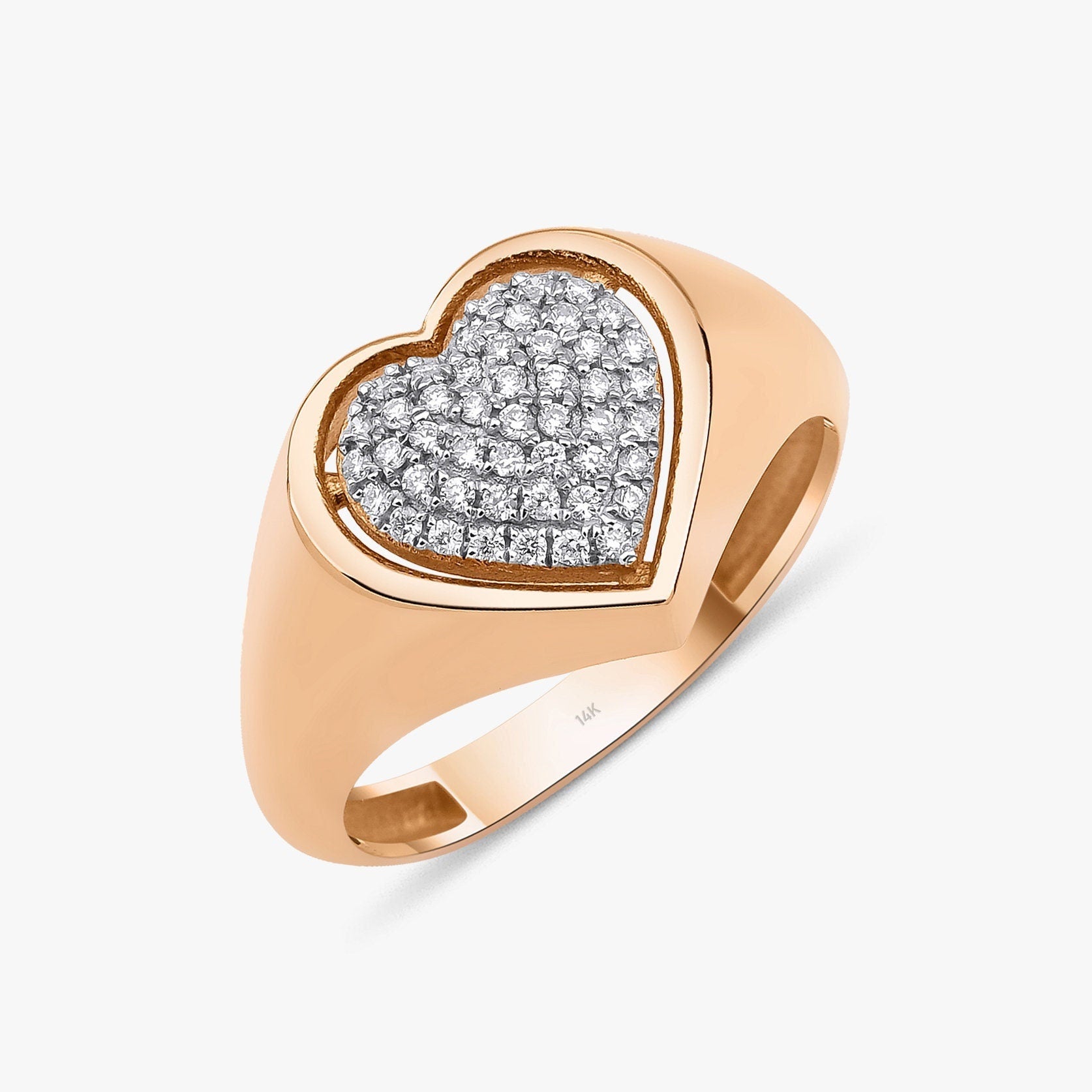 Diamond Heart Ring in 14K Gold