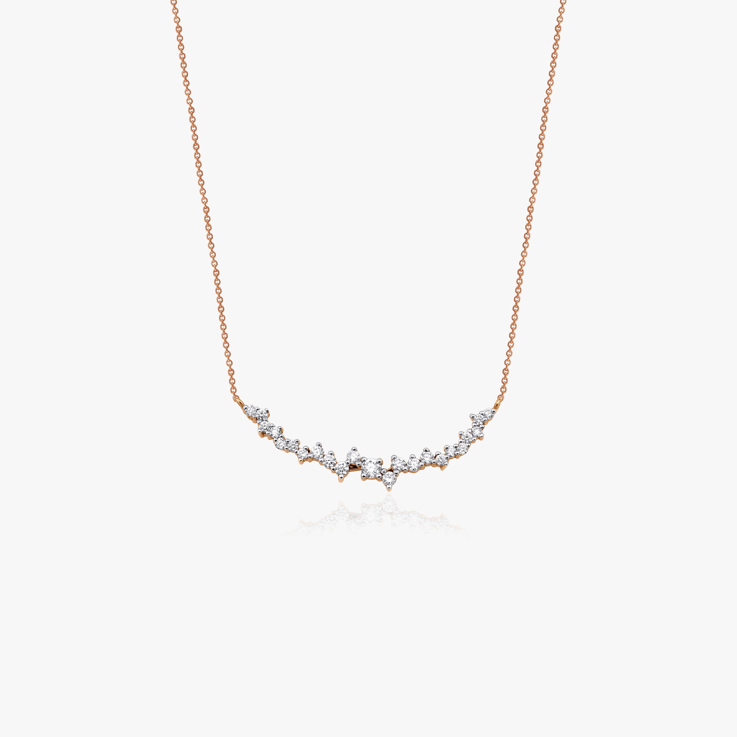 Diamond Cluster Necklace Available in 14K and 18K Gold