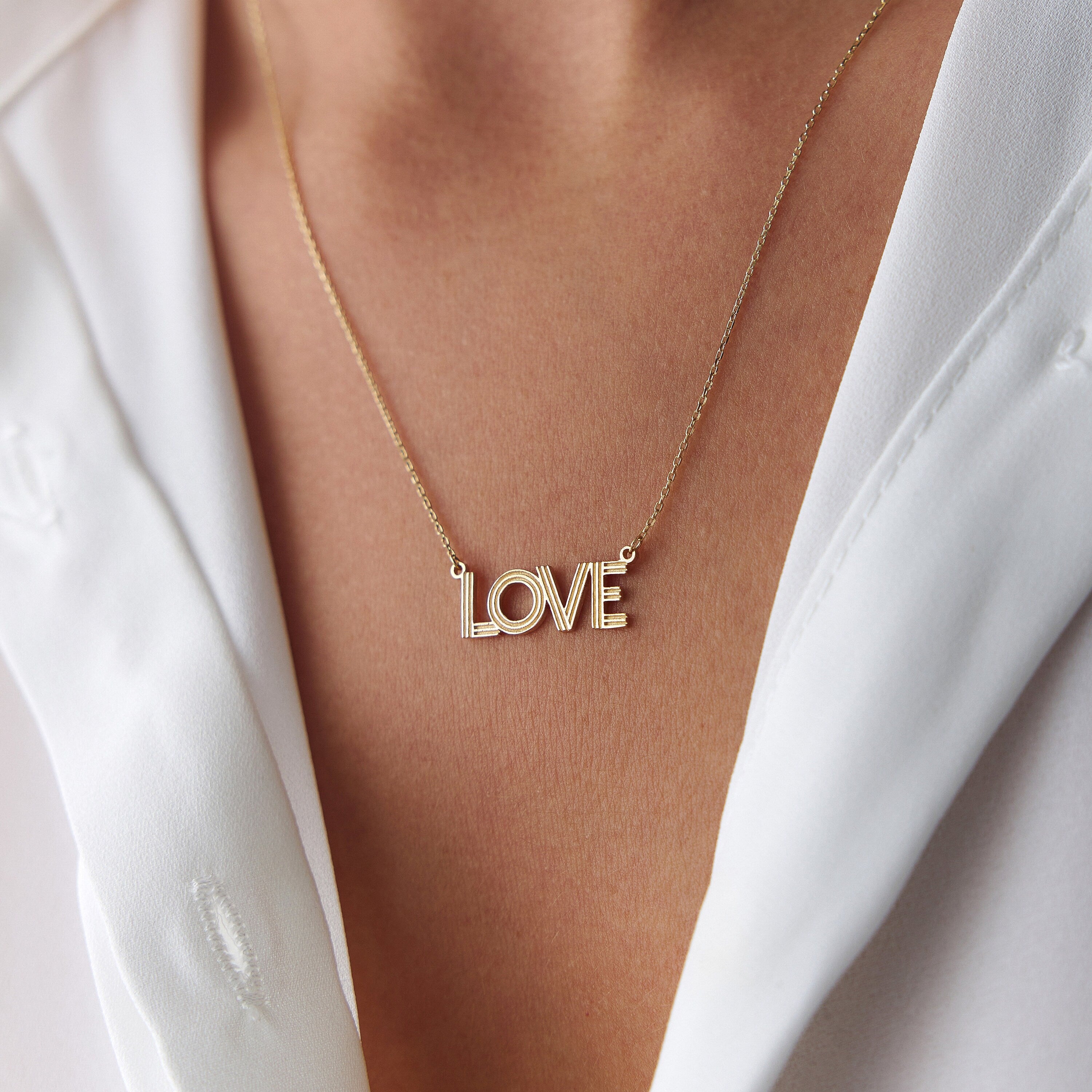 14K Gold Love Necklace