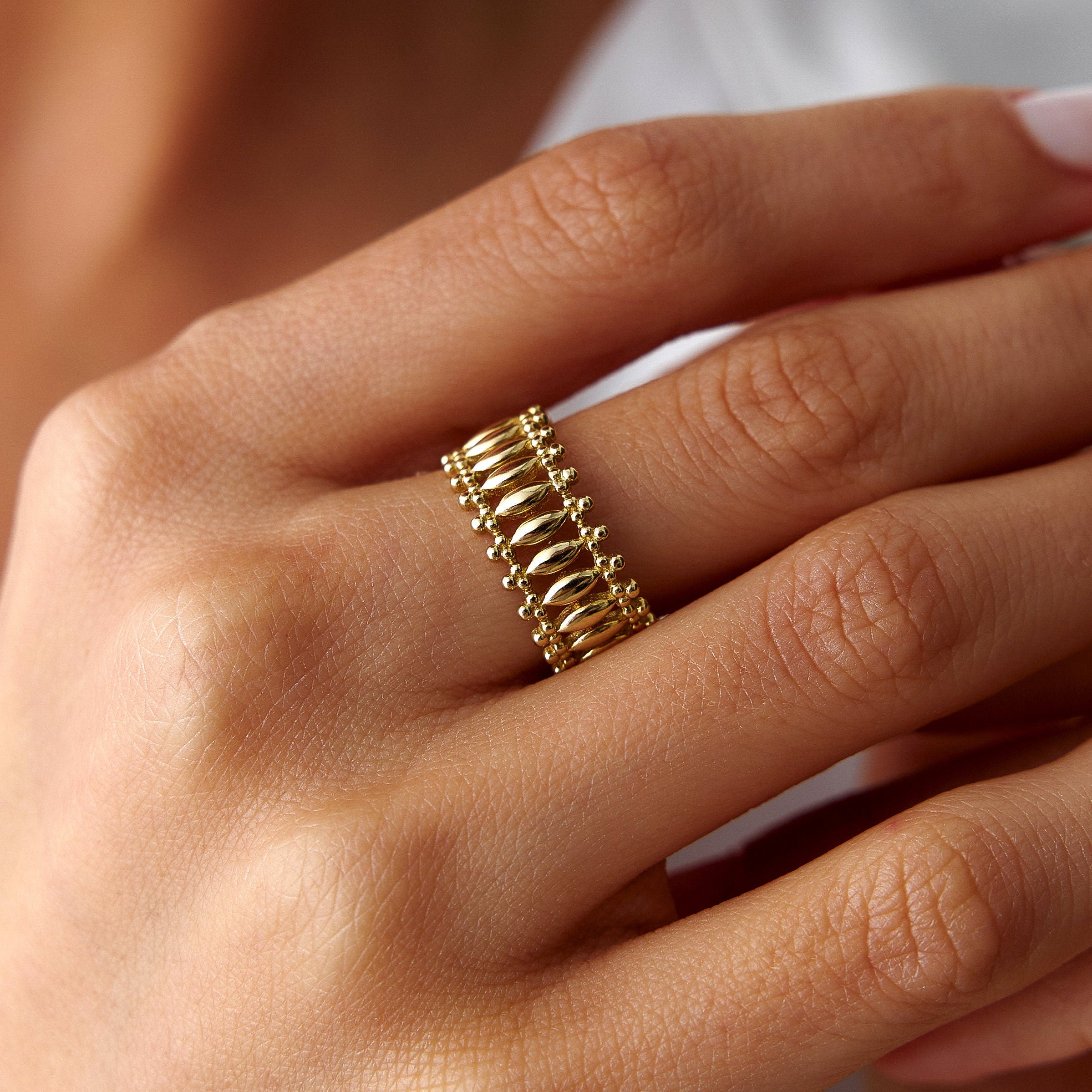 Bold Crown Ring in 14K Gold