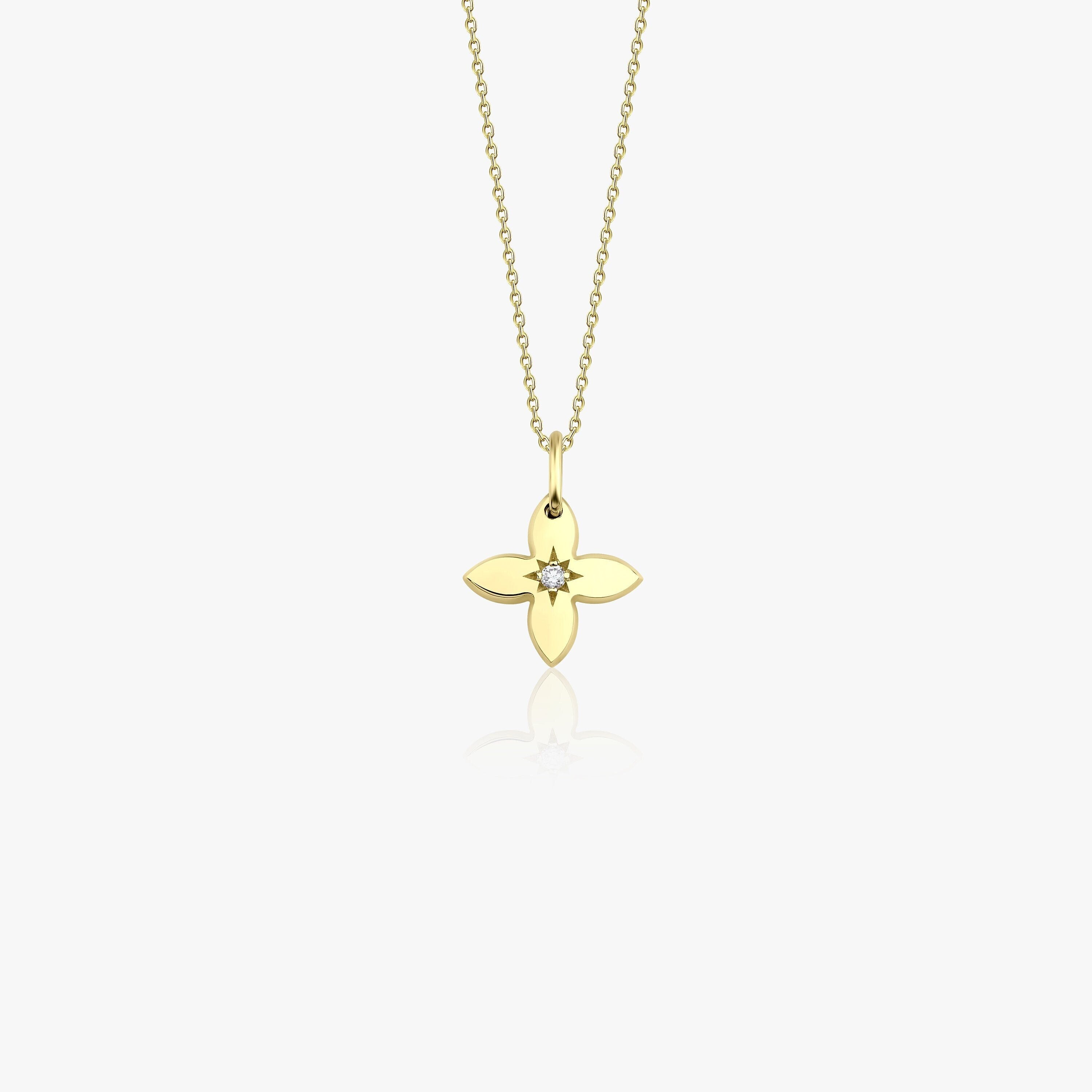 Diamond Four Leaf Clover Pendant Necklace