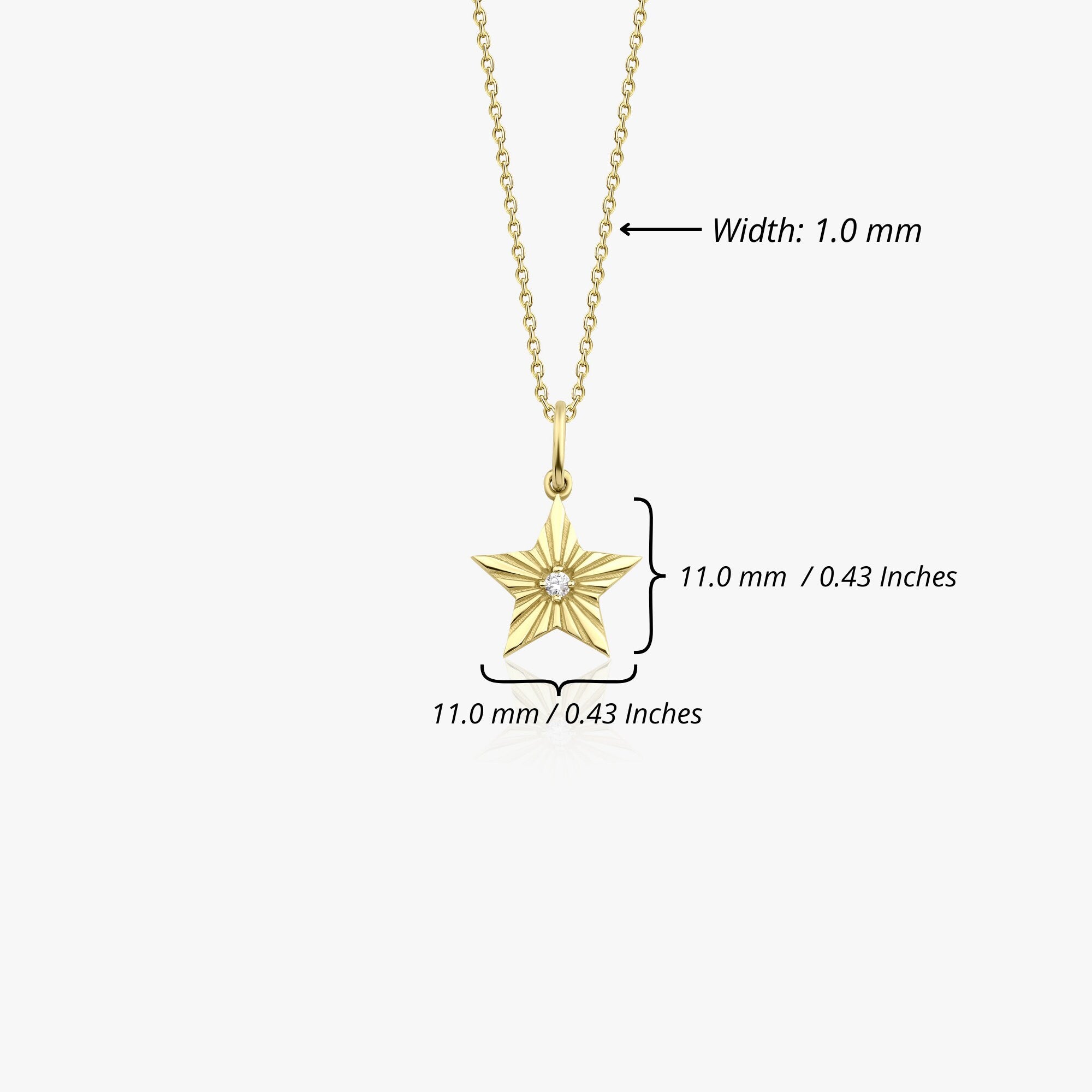Diamond Starburst Pendant Necklace in 14K Gold