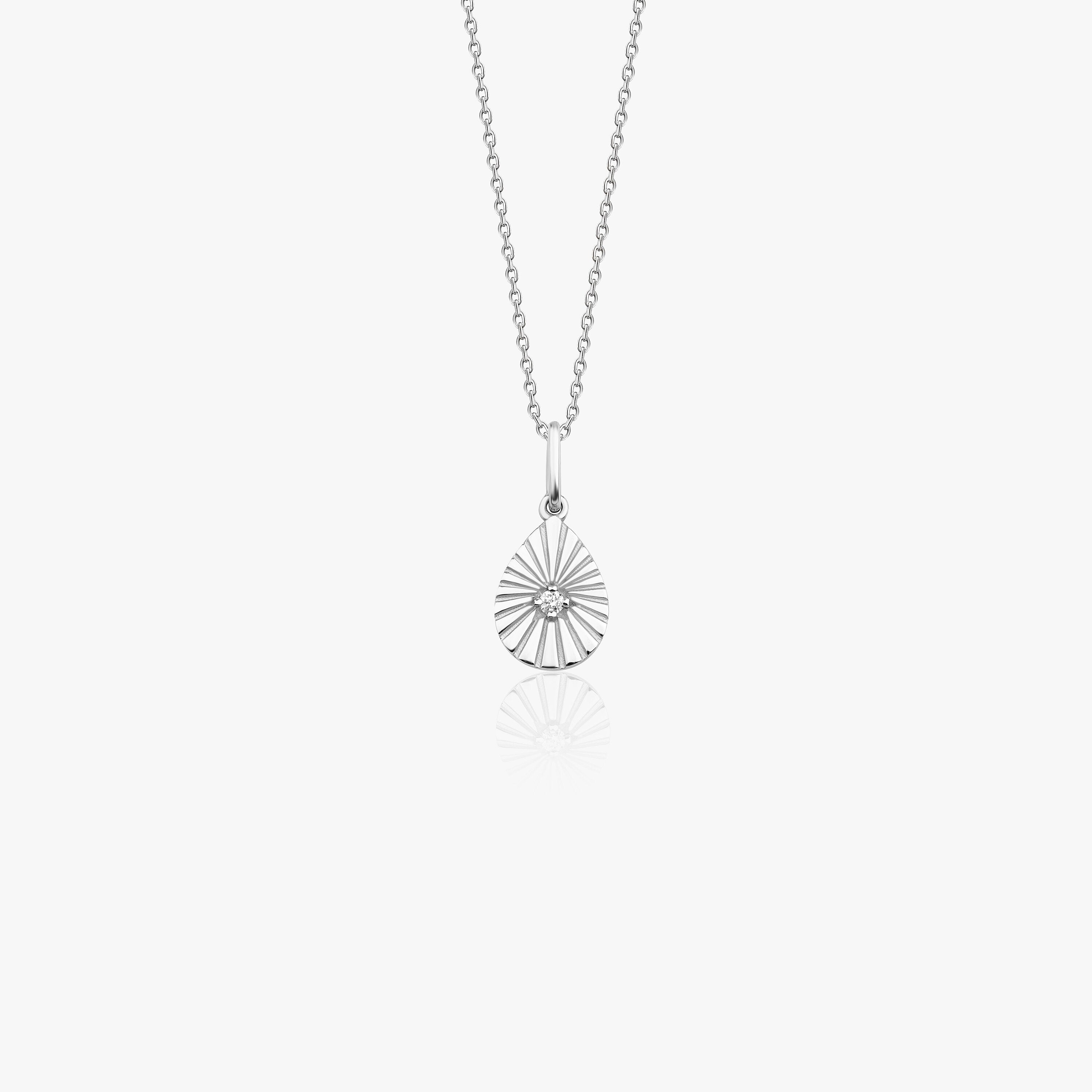 Tiny Diamond Drop Necklace in 14K Gold