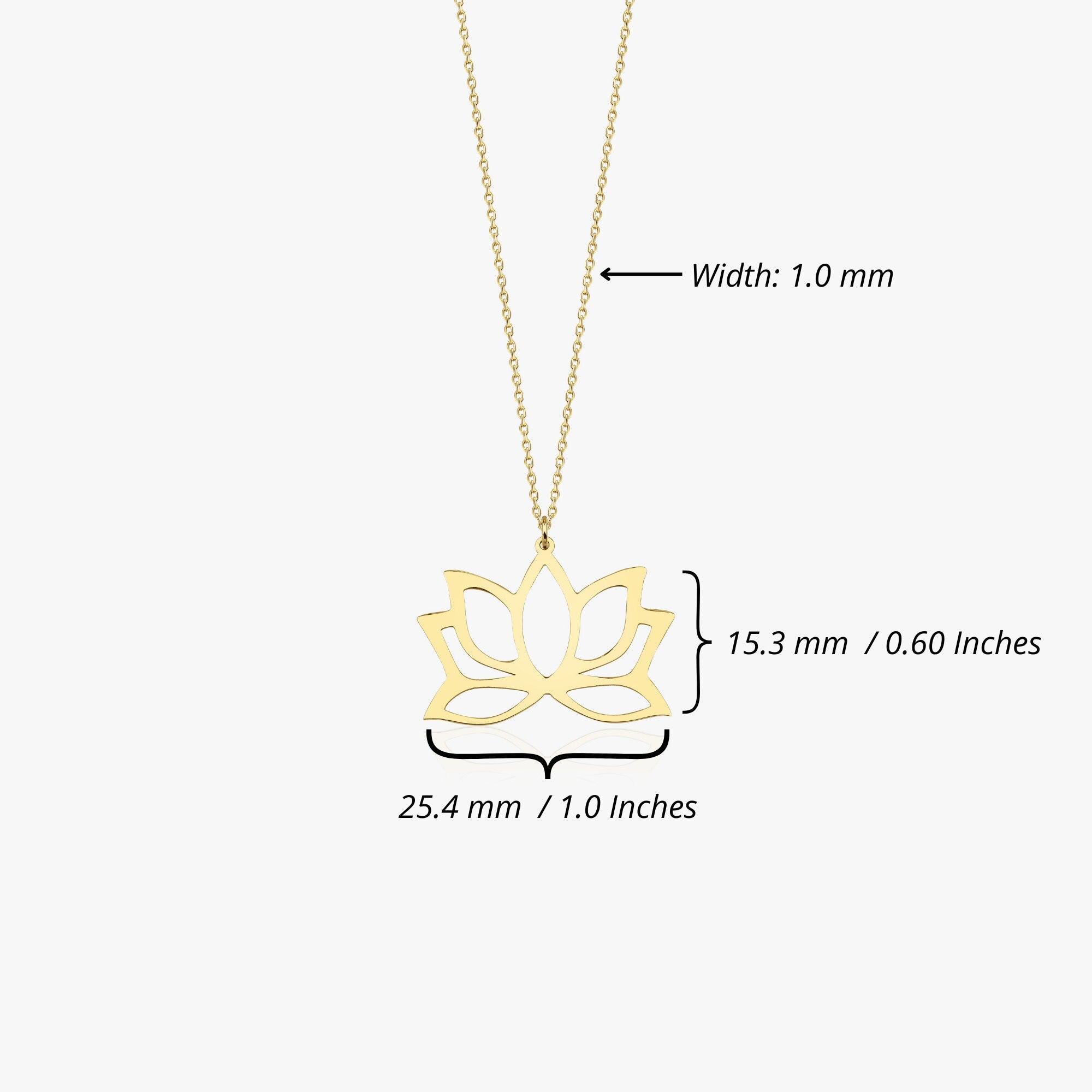 14K Gold Large Lotus Necklace