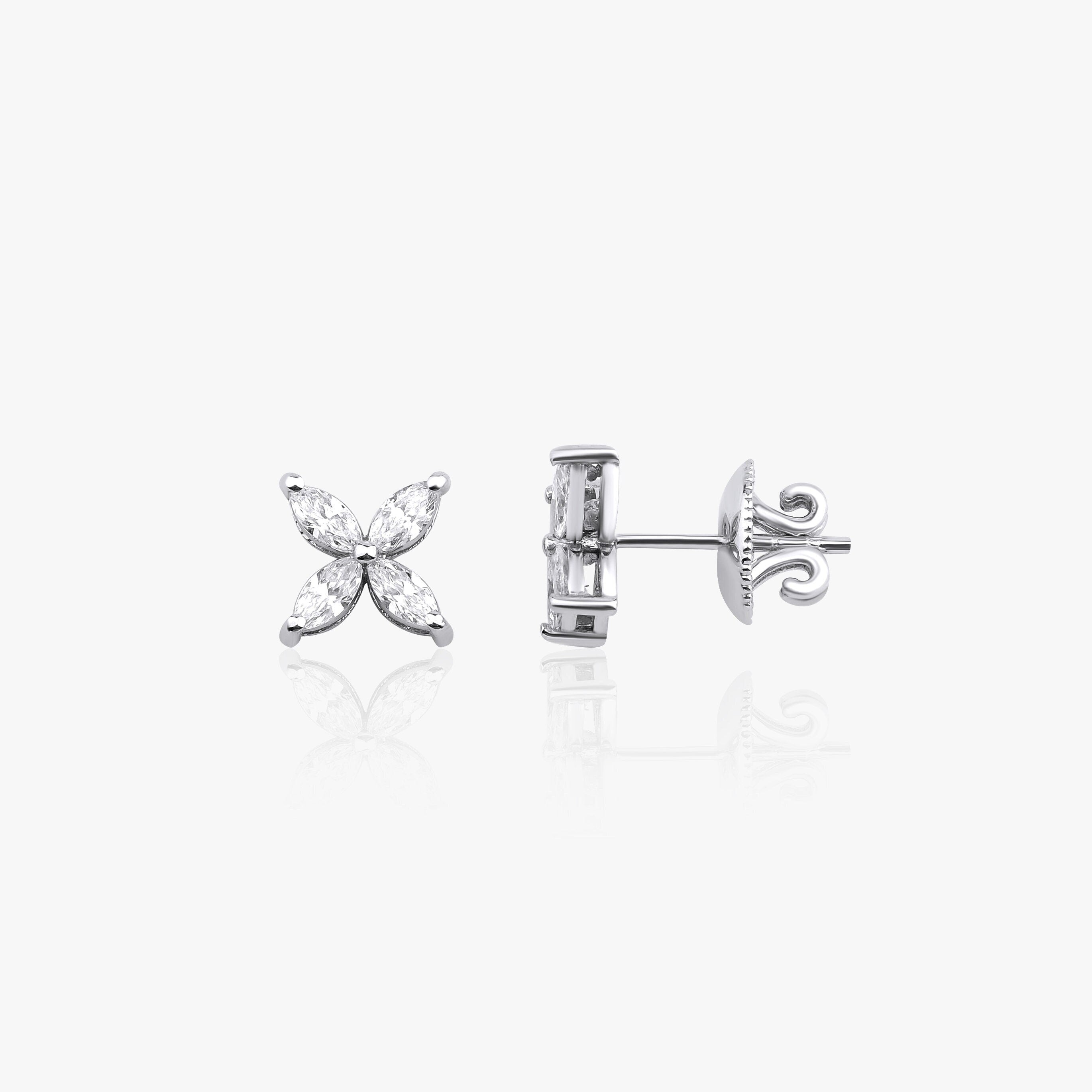 Marquise Cut Diamond Stud Earrings Available in 14K and 18K Gold