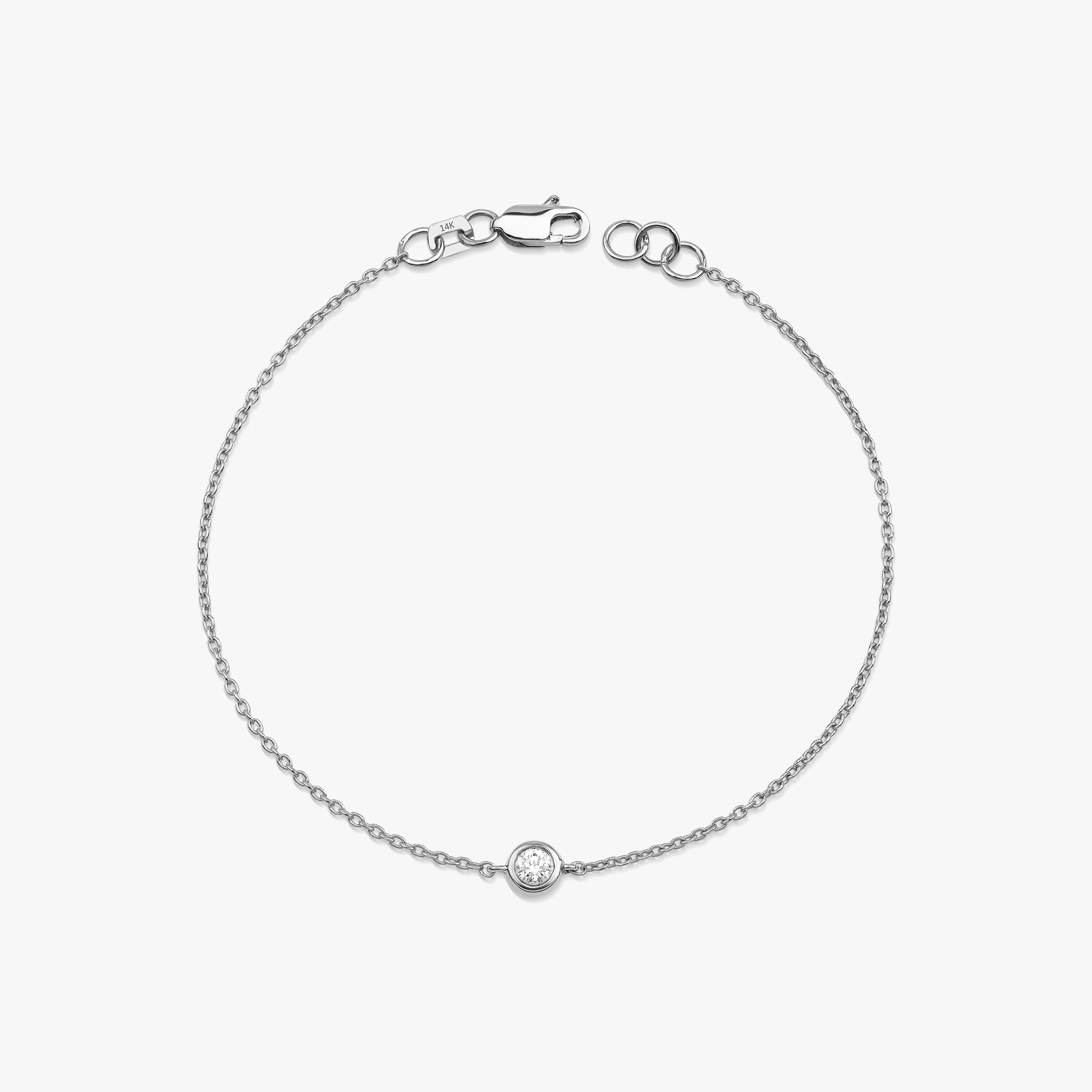Diamond Solitaire Bracelet Available in 14K and 18K Gold