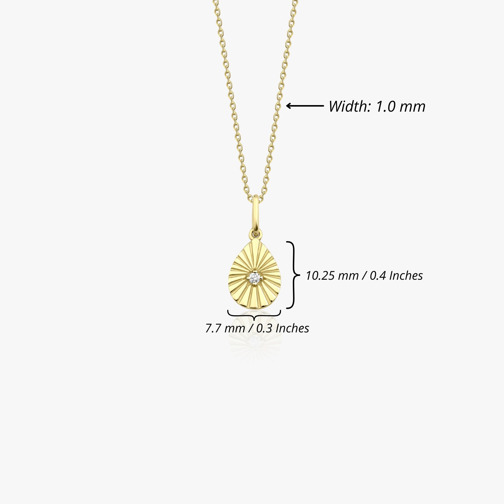 Tiny Diamond Drop Necklace in 14K Gold
