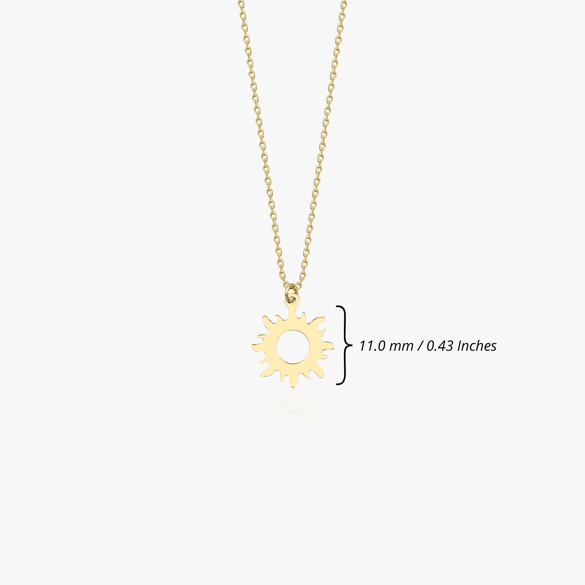 14K Gold Sun Necklace