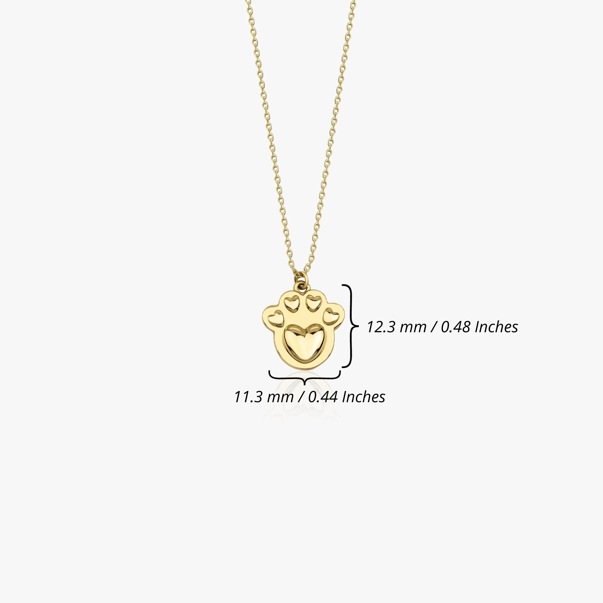 14K Gold Paw Necklace