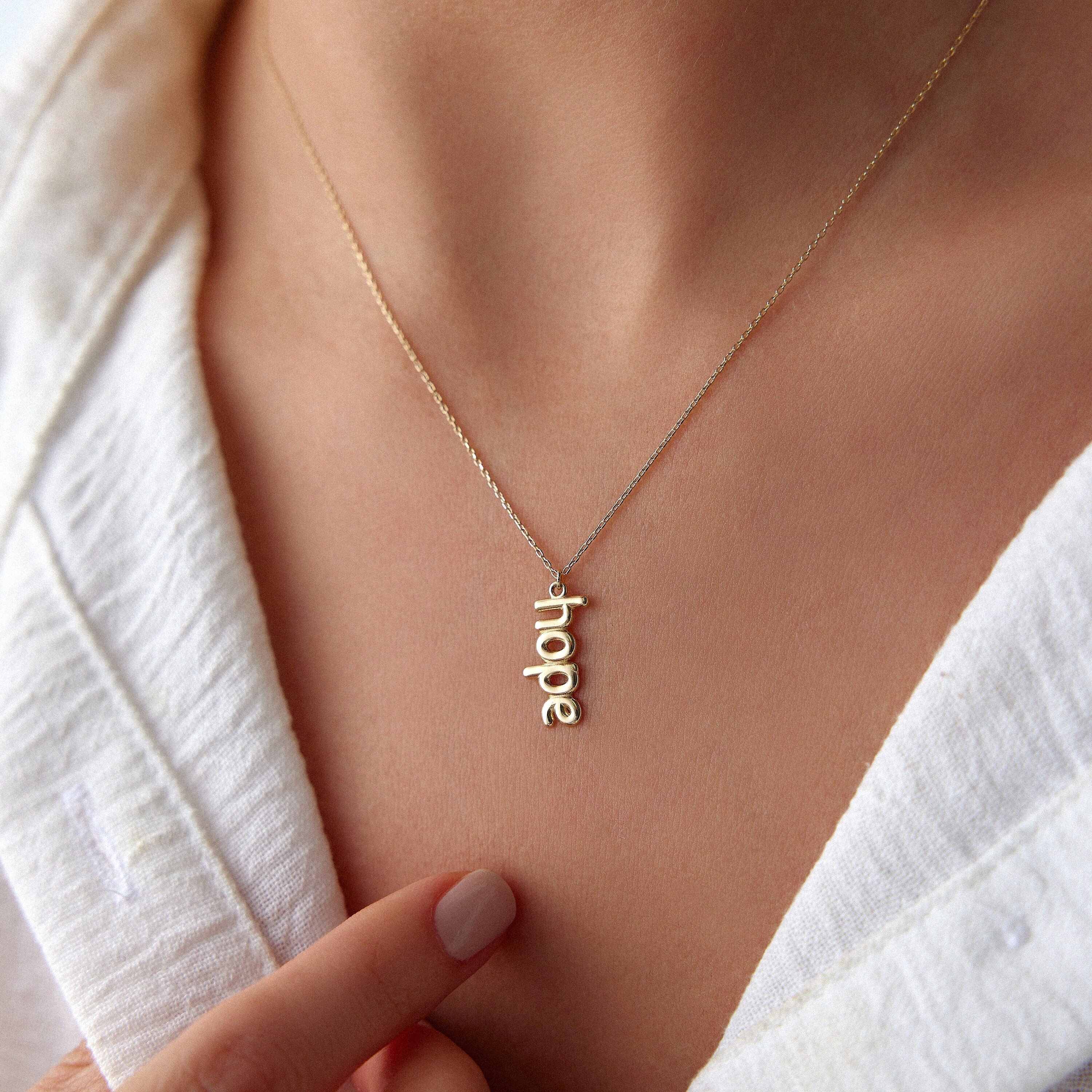 14K Gold Hope Necklace / HOPE