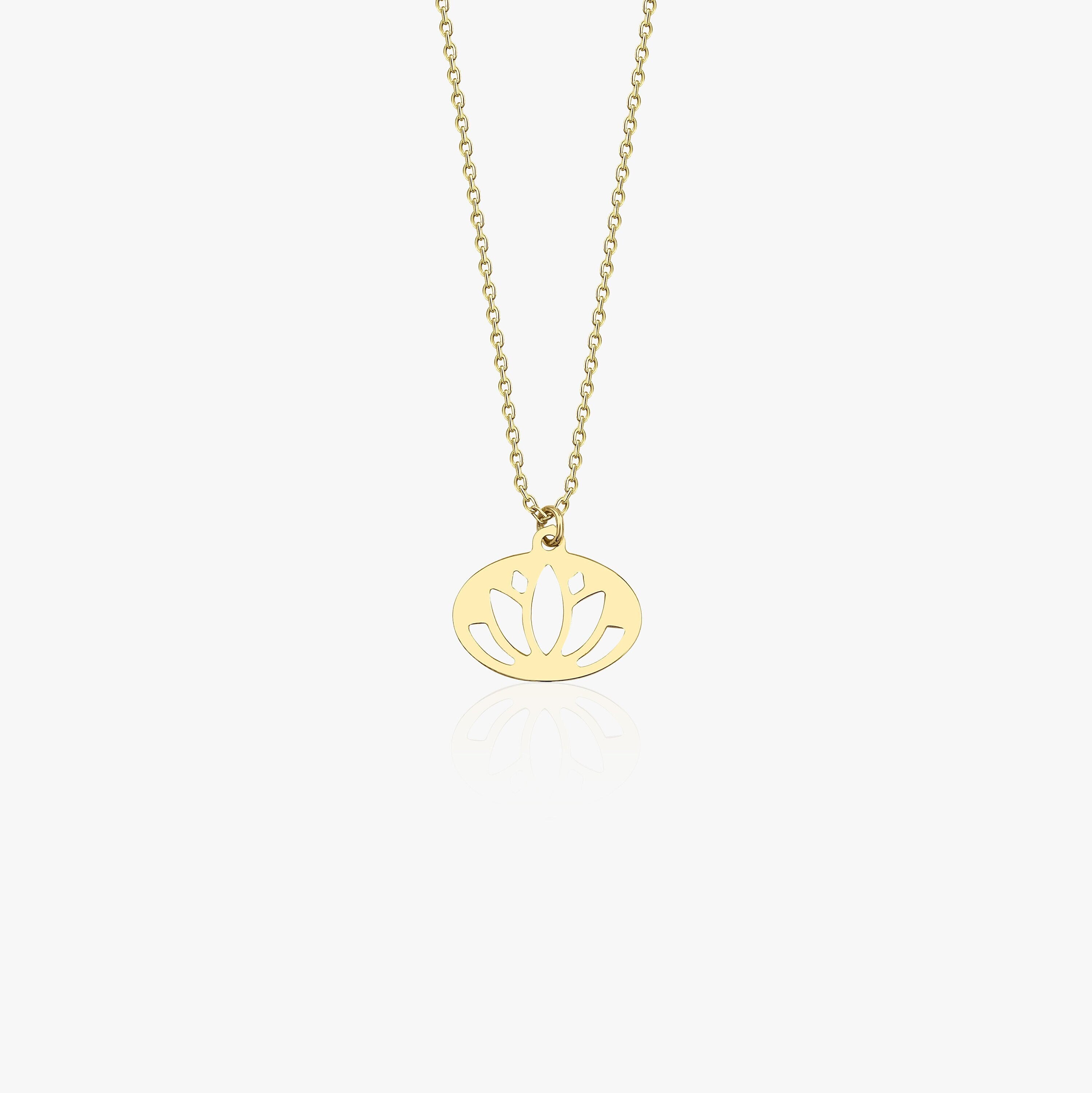 14K Gold Lotus Necklace