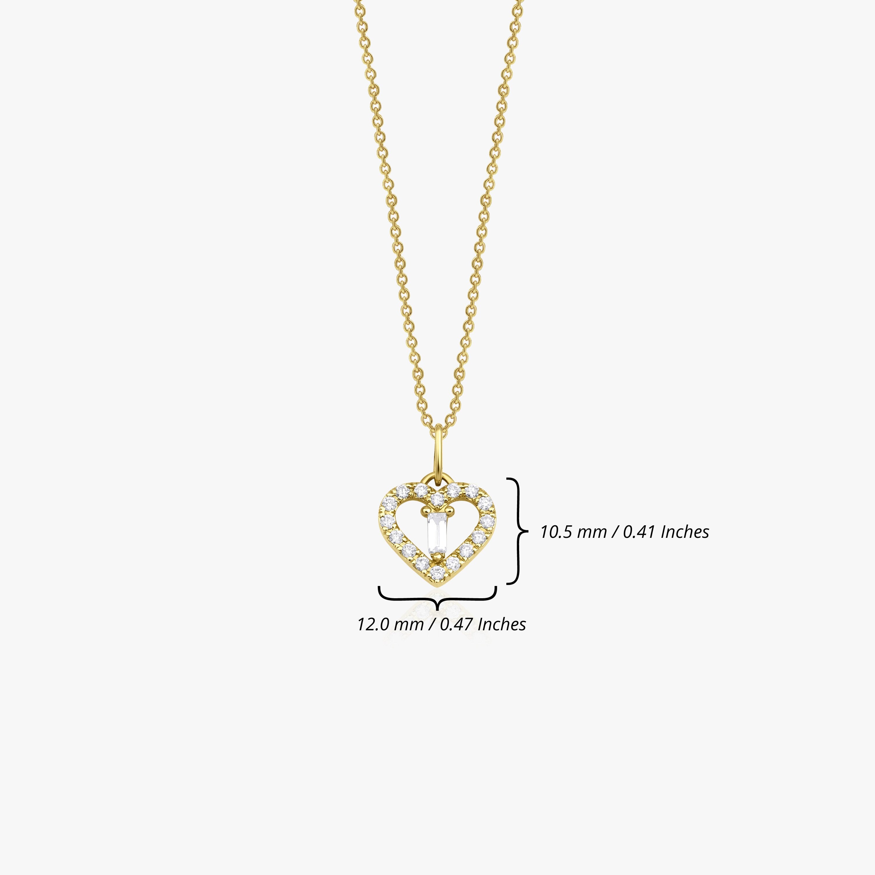Diamond Heart Pendant Necklace Available in 14K and 18K Gold