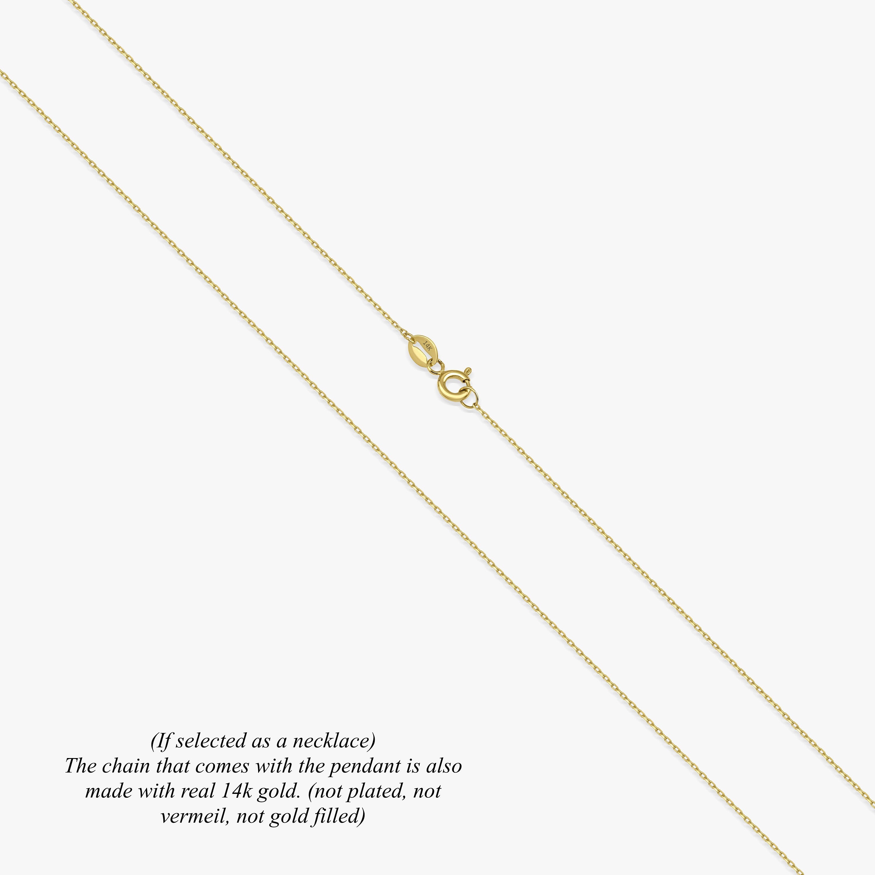 14K Gold Black Heart Pendant Necklace