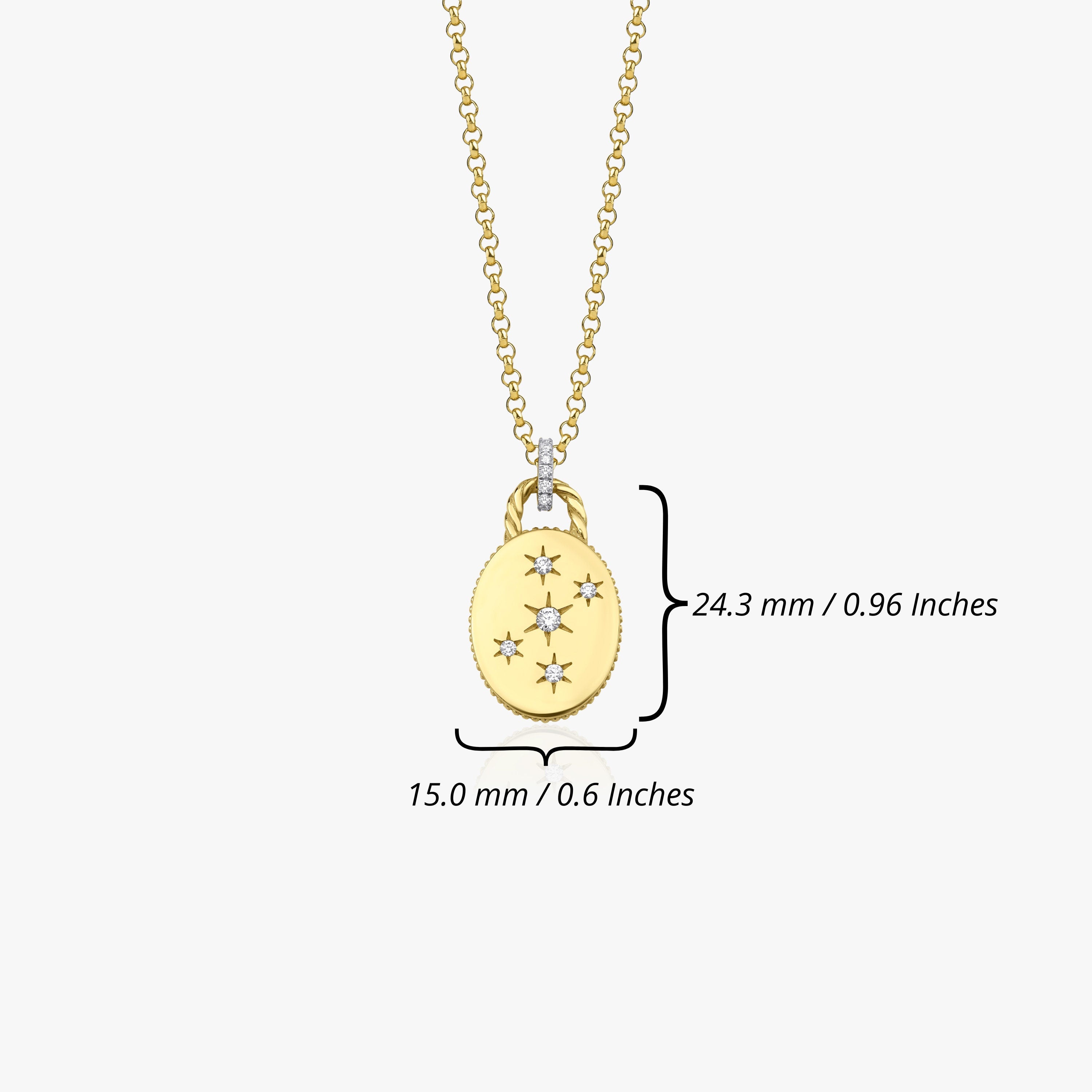 Diamond Celestial Medallion Necklace in 14K Gold
