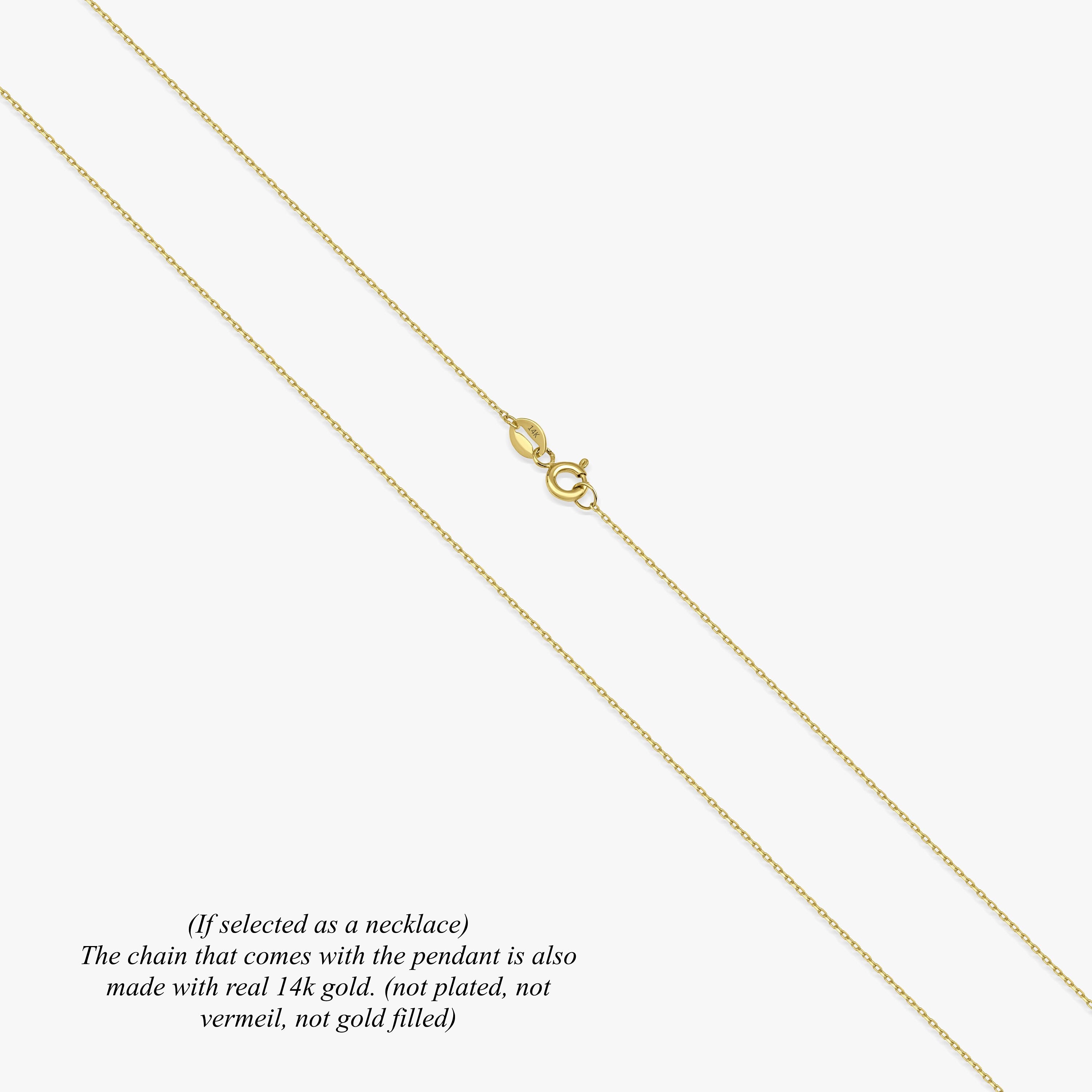 14K Solid Gold Heart Pendant Necklace