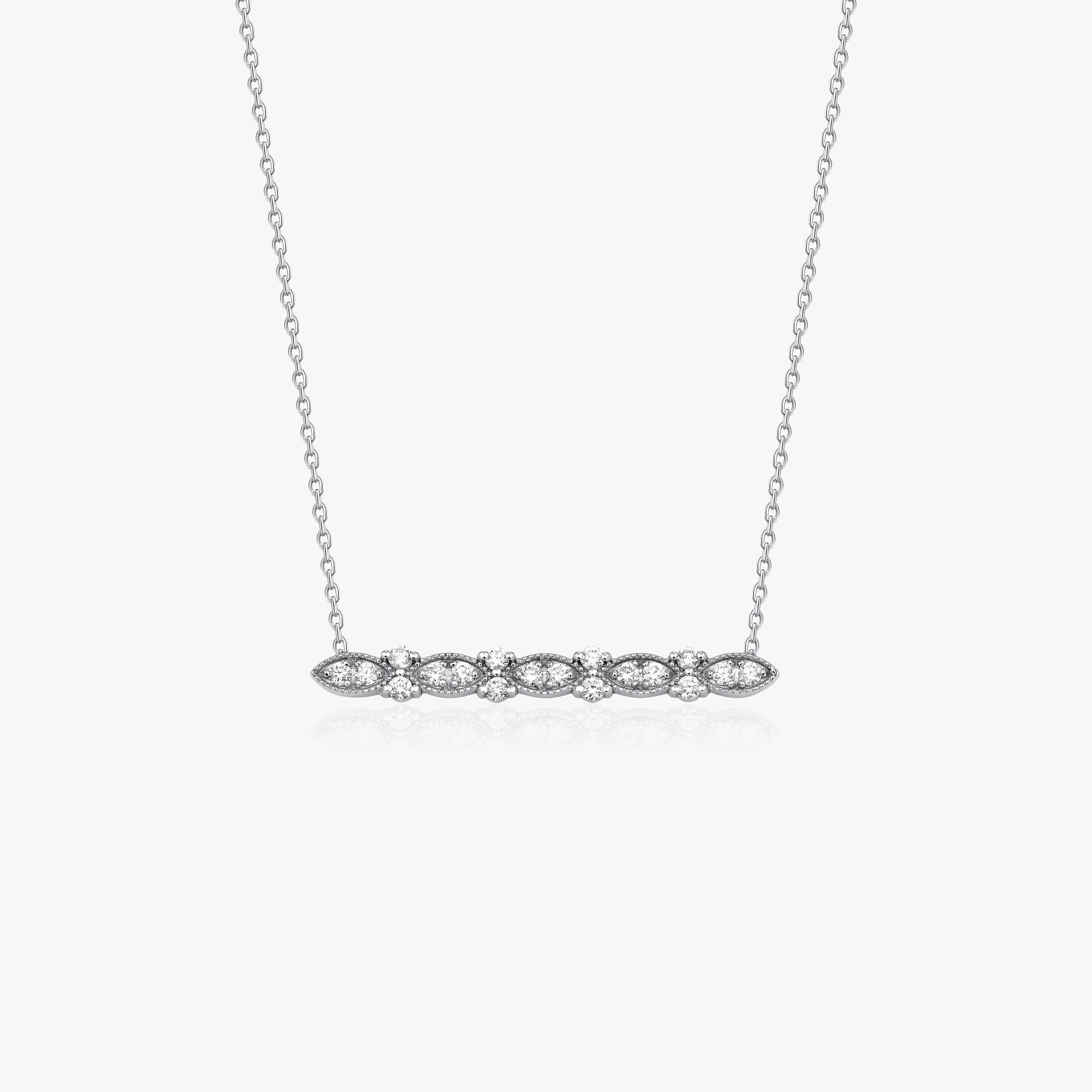 Horizontal Diamond Bar Necklace in 14K Gold